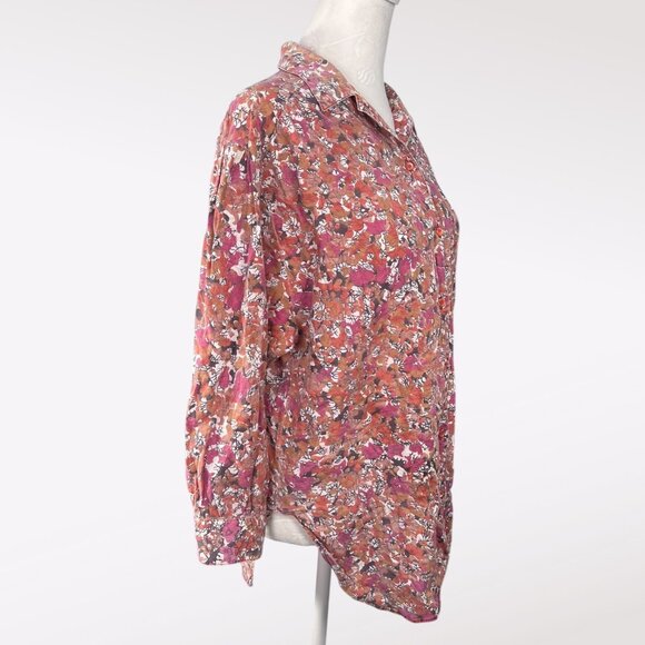 Vintage ABVIEN 3/4 Sleeve Button Down Shirt Soft Floral Cotton Size Medium - Picture 6 of 9